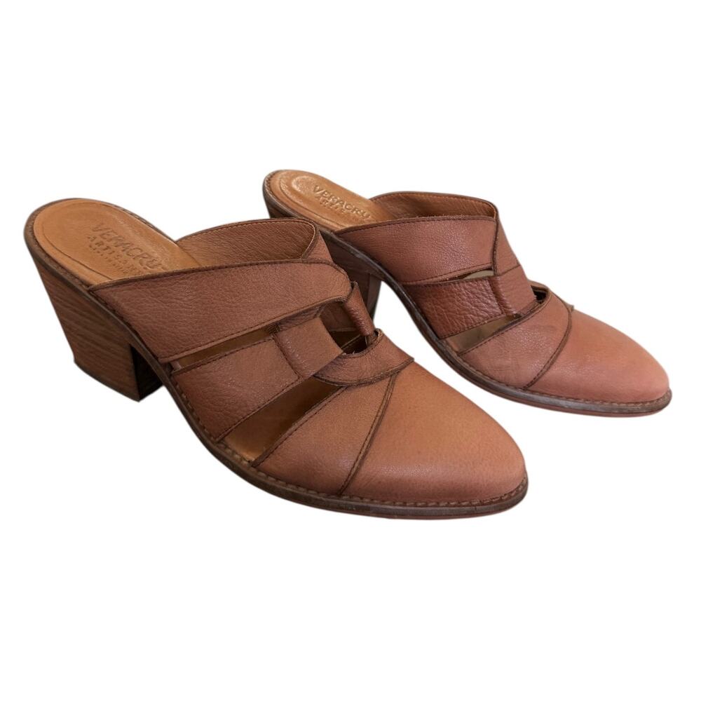 Sundance Veracruz Rinjani Leather Mules Heeled Clogs Brown EU 38 US 7.5-8 Boho - Picture 3 of 11